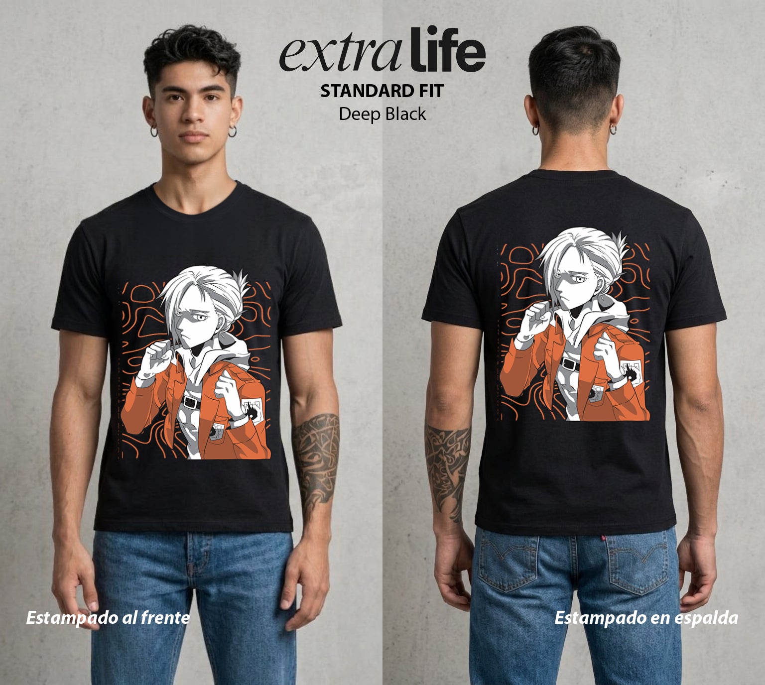 Mas Alla del Muro | El Titan Femenino #00053 - Playera Standard Fit | Deep Black - Foto en modelo