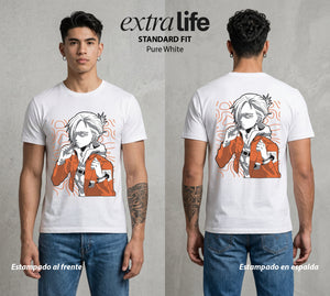 Mas Alla del Muro | El Titan Femenino #00053 - Playera Standard Fit | Pure White - Foto en modelo