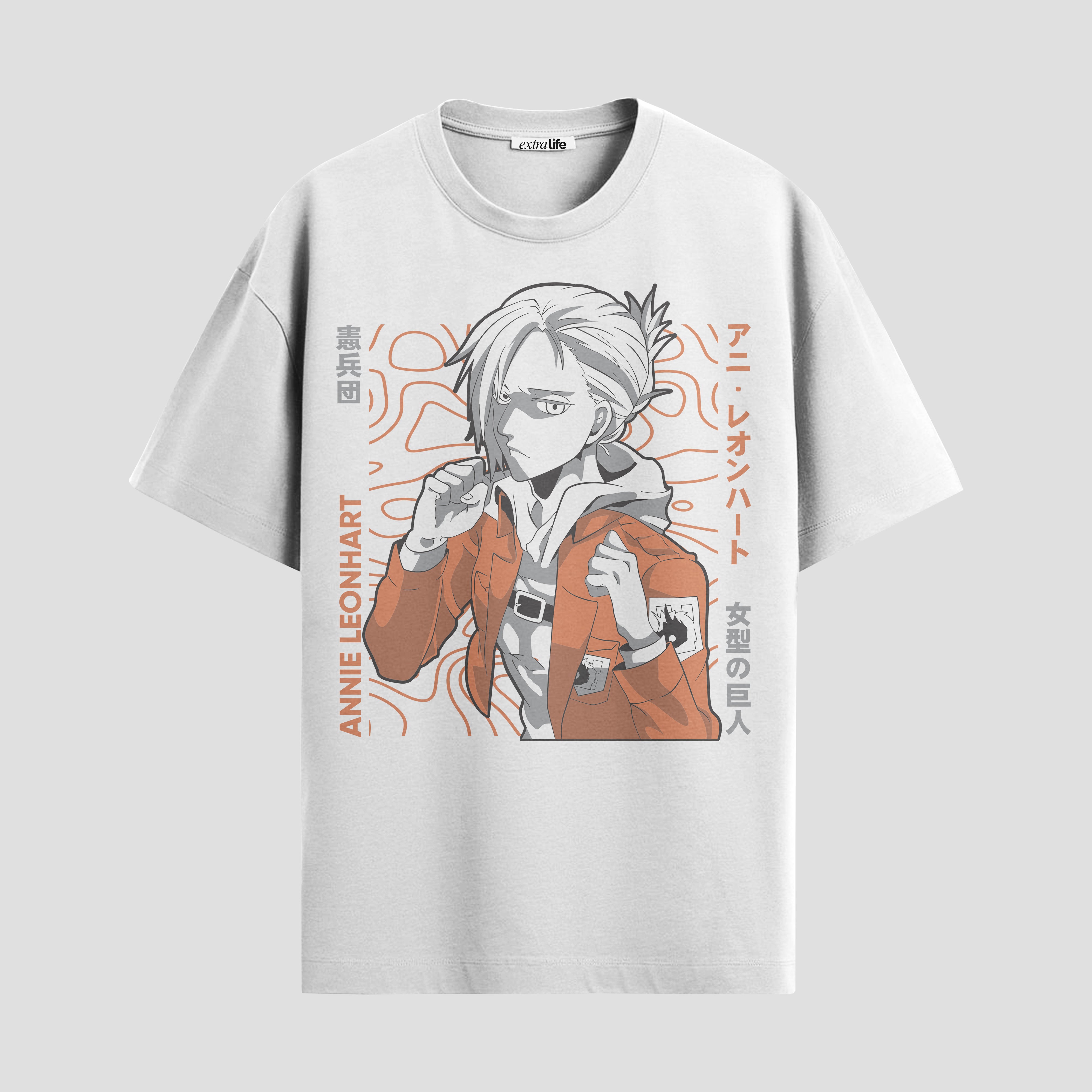 Playera urbana de anime y gaming ExtraLife MX, corte Standard Fit unisex ligero y transpirable en color Deep Black y Pure White, ropa de uso diario para gym y casual.