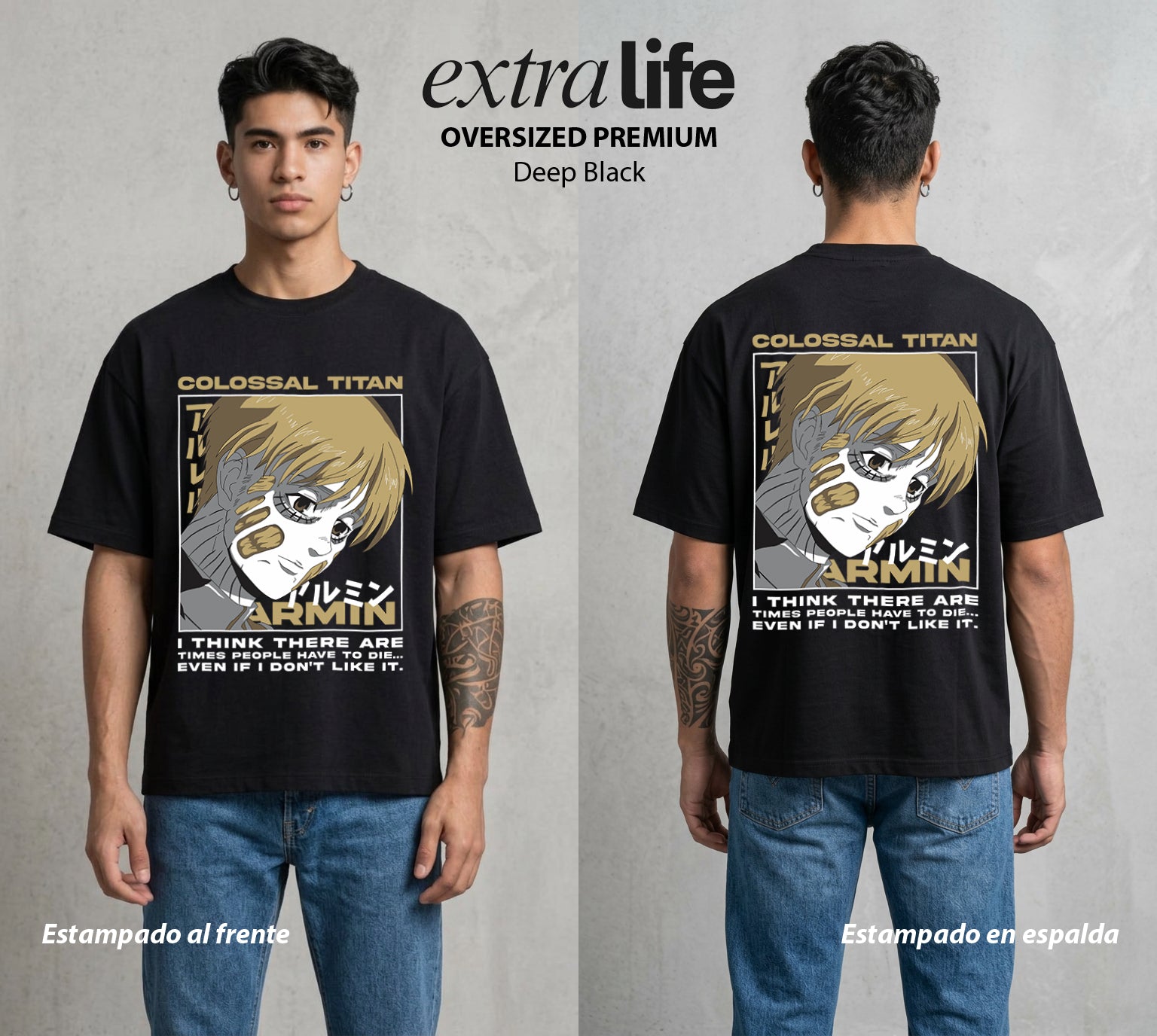 Mas Alla del Muro | La Mente Estrategica #00055 - Playera Oversized Premium | Deep Black - Foto en modelo