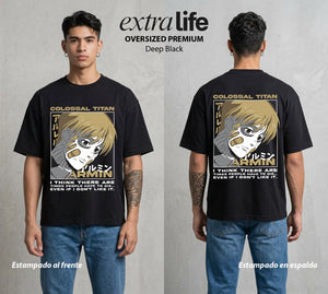 Mas Alla del Muro | La Mente Estrategica #00055 - Playera Oversized Premium | Deep Black - Foto en modelo