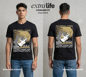 Mas Alla del Muro | La Mente Estrategica #00055 - Playera Standard Fit | Deep Black - Foto en modelo
