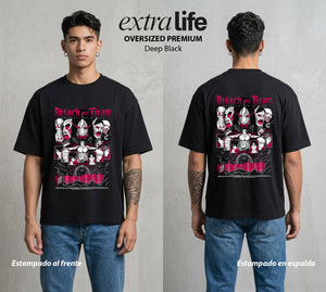 Mas Alla del Muro | Los Heroes del Futuro #00063 - Playera Oversized Premium | Deep Black - Foto en modelo