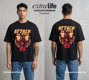 Mas Alla del Muro | La Libertad o la Muerte #00066 - Playera Oversized Premium | Deep Black - Foto en modelo