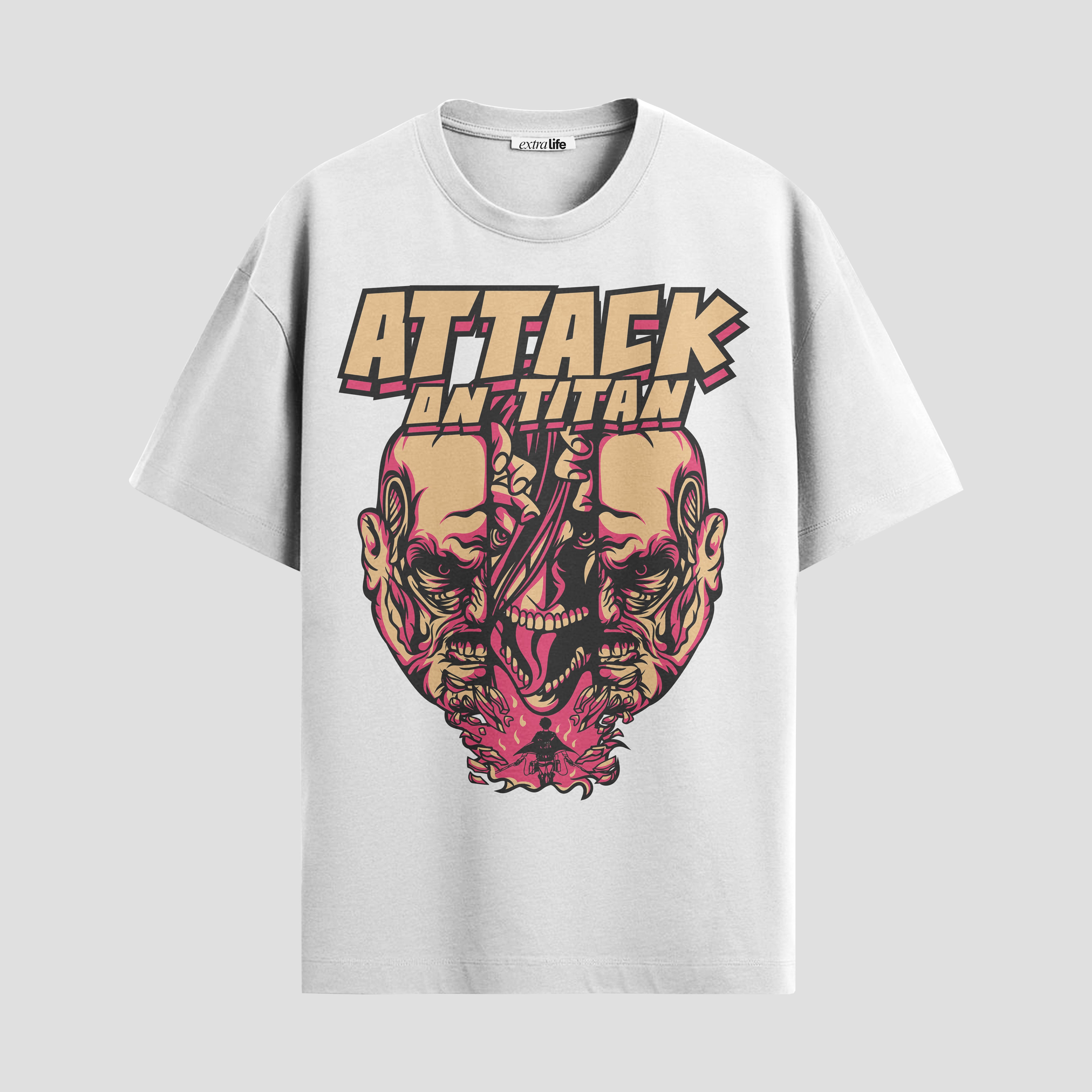 Playera urbana de anime y gaming ExtraLife MX, corte Standard Fit unisex ligero y transpirable en color Deep Black y Pure White, ropa de uso diario para gym y casual.