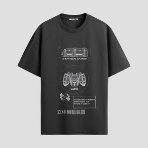 Playera urbana de anime y gaming ExtraLife MX, corte Standard Fit unisex ligero y transpirable en color Deep Black y Pure White, ropa de uso diario para gym y casual.