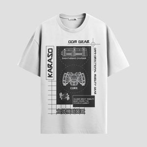 Playera urbana de anime y gaming ExtraLife MX, corte Standard Fit unisex ligero y transpirable en color Deep Black y Pure White, ropa de uso diario para gym y casual.