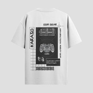 Playera urbana de anime y gaming ExtraLife MX, corte Standard Fit unisex ligero y transpirable en color Deep Black y Pure White, ropa de uso diario para gym y casual.