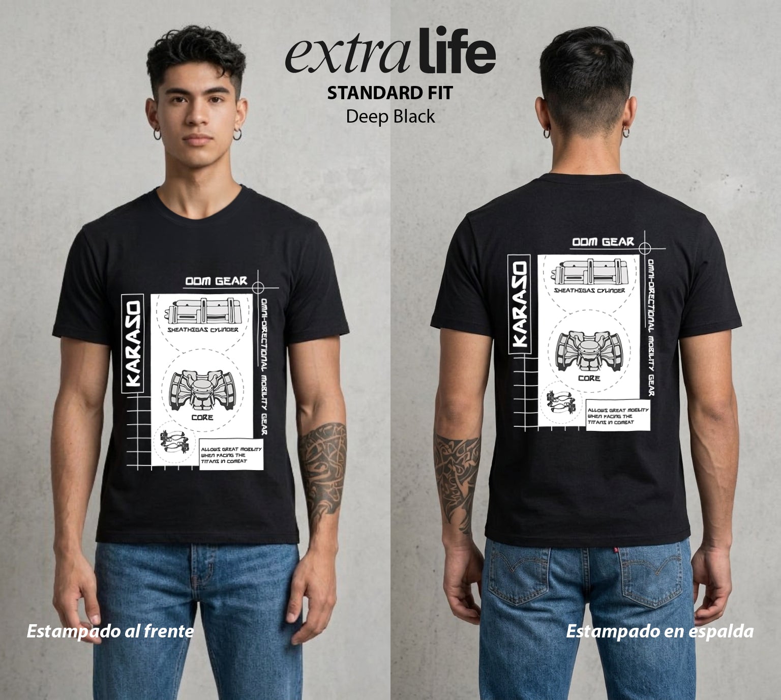 Mas Alla del Muro | La Herramienta del Regimiento #00069 - Playera Standard Fit | Deep Black - Foto en modelo