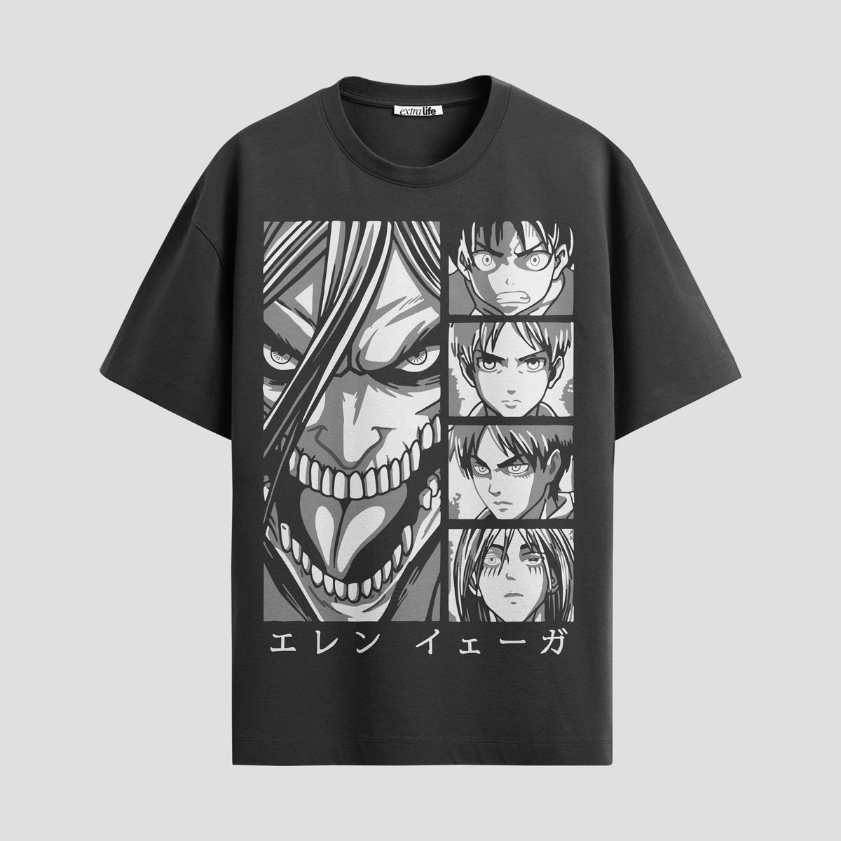 Playera urbana de anime y gaming ExtraLife MX, corte Classic Premium unisex ligero y transpirable en color Deep Black y Pure White, ropa de uso diario para gym y casual.