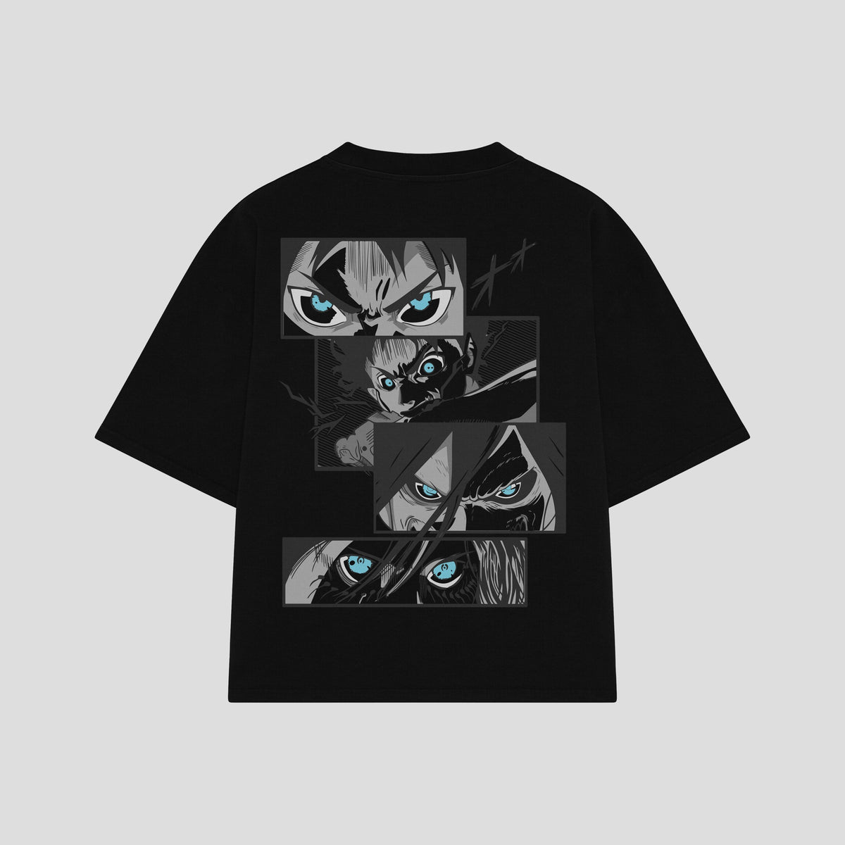Playera streetwear premium de anime y gaming ExtraLife MX, corte oversized drop shoulder ligero y fresco en color Deep Black y Off-White, moda urbana mexicana de culto.