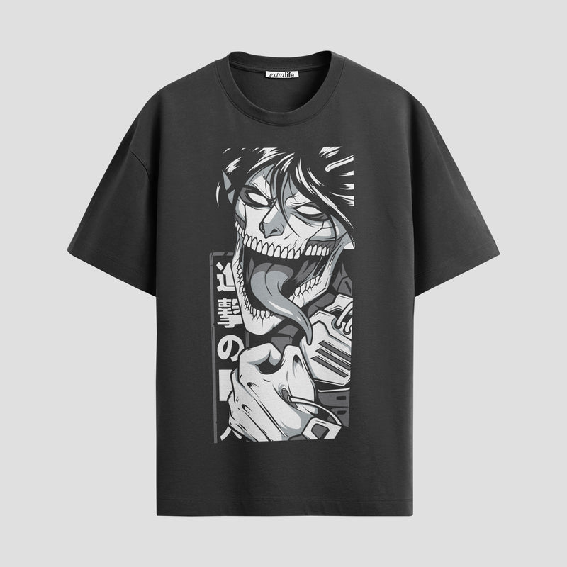 Playera urbana de anime y gaming ExtraLife MX, corte Standard Fit unisex ligero y transpirable en color Deep Black y Pure White, ropa de uso diario para gym y casual.