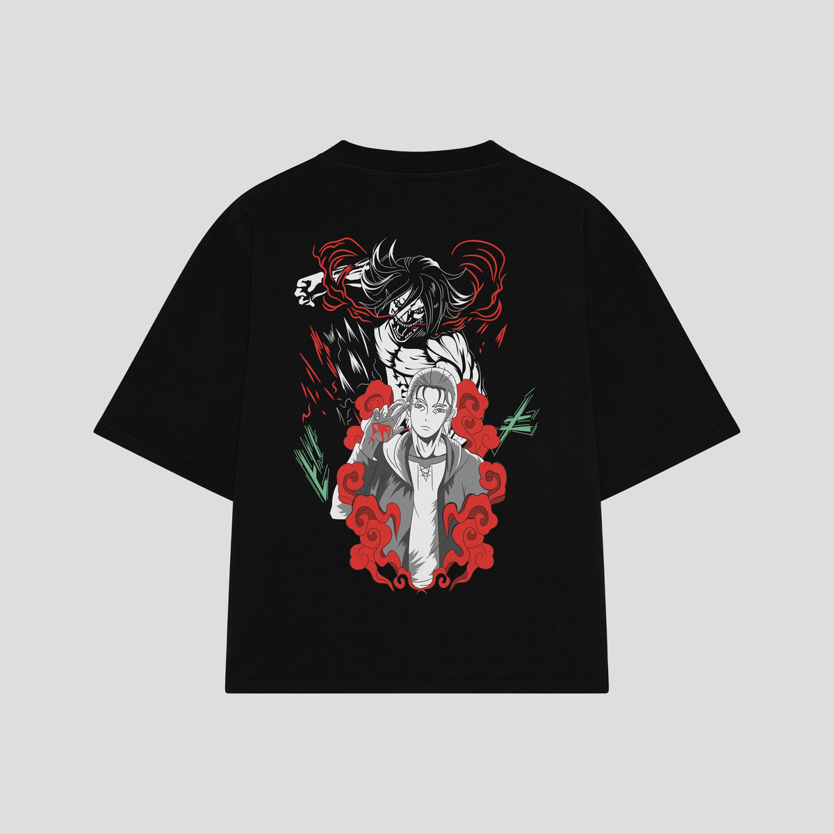 Playera streetwear premium de anime y gaming ExtraLife MX, corte oversized drop shoulder ligero y fresco en color Deep Black y Off-White, moda urbana mexicana de culto.