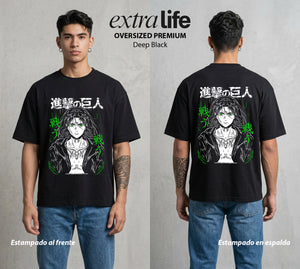 Mas Alla del Muro | La Libertad o la Muerte #00079 - Playera Oversized Premium | Deep Black - Foto en modelo