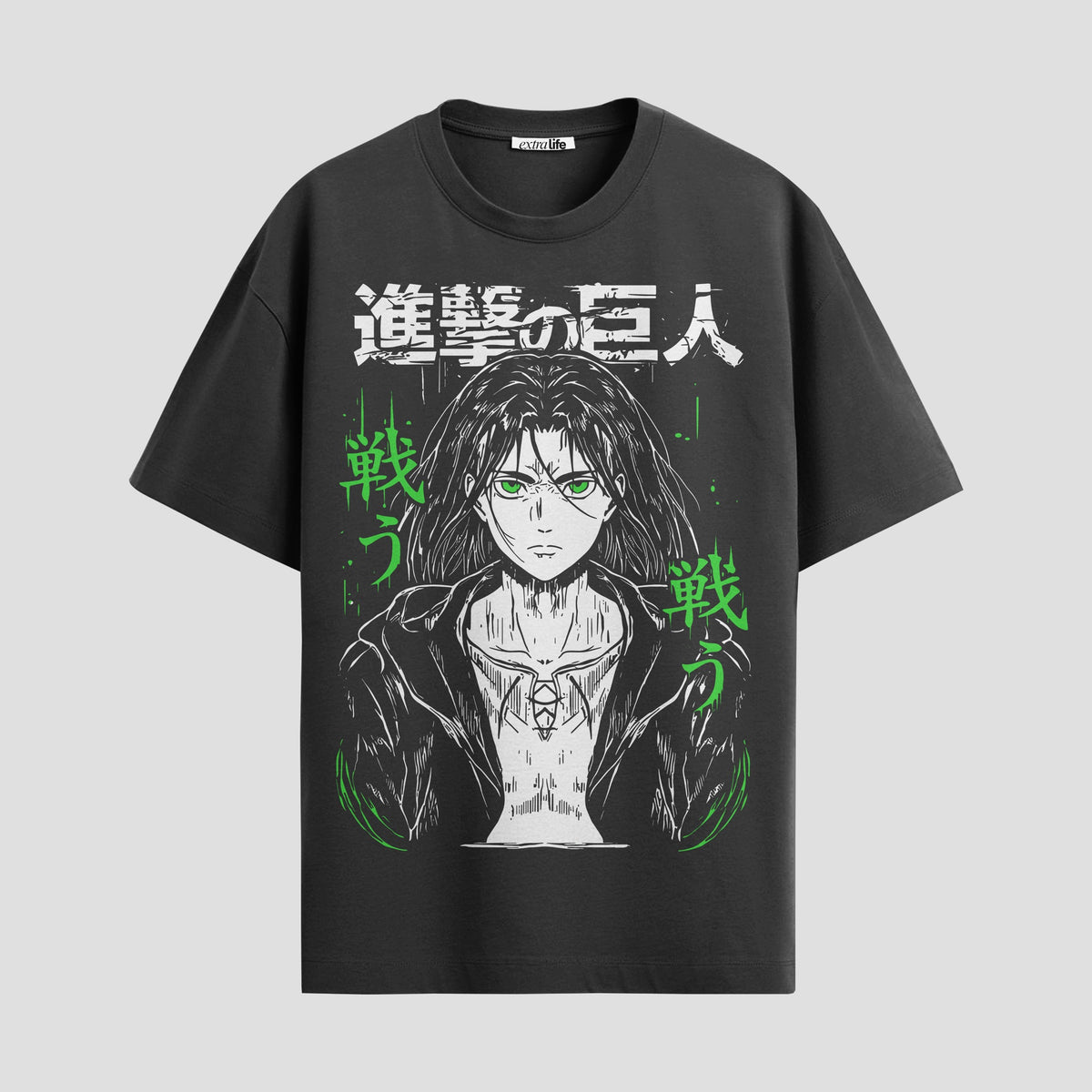 Playera urbana de anime y gaming ExtraLife MX, corte Classic Premium unisex ligero y transpirable en color Deep Black y Pure White, ropa de uso diario para gym y casual.