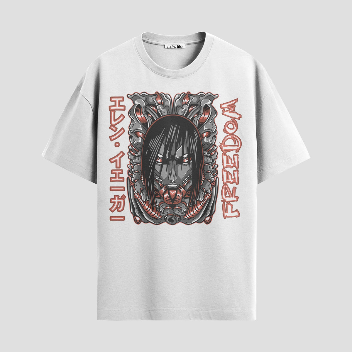 Playera urbana de anime y gaming ExtraLife MX, corte Classic Premium unisex ligero y transpirable en color Deep Black y Pure White, ropa de uso diario para gym y casual.