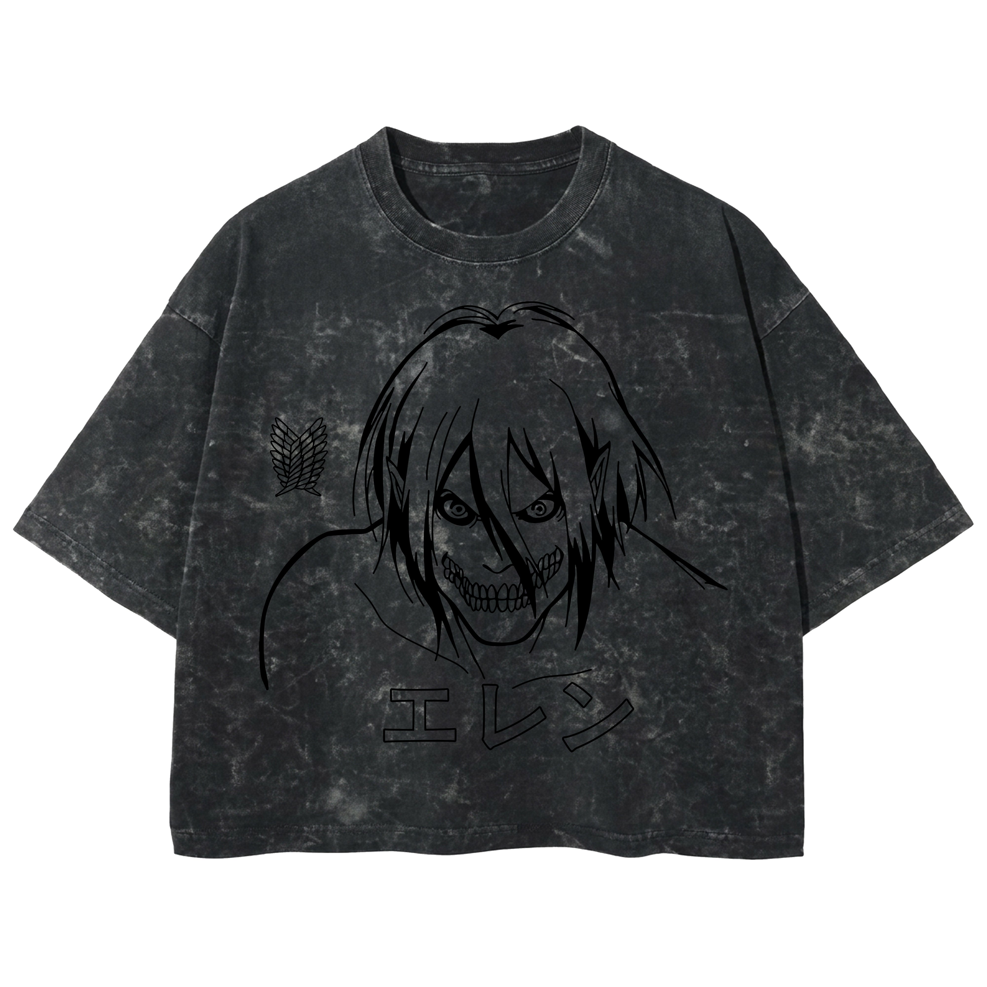 Playera streetwear premium de anime y gaming ExtraLife MX, corte boxy deluxe mineral wash heavyweight en color Acid Wash, moda urbana mexicana de culto.