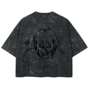 Playera streetwear premium de anime y gaming ExtraLife MX, corte boxy deluxe mineral wash heavyweight en color Acid Wash, moda urbana mexicana de culto.