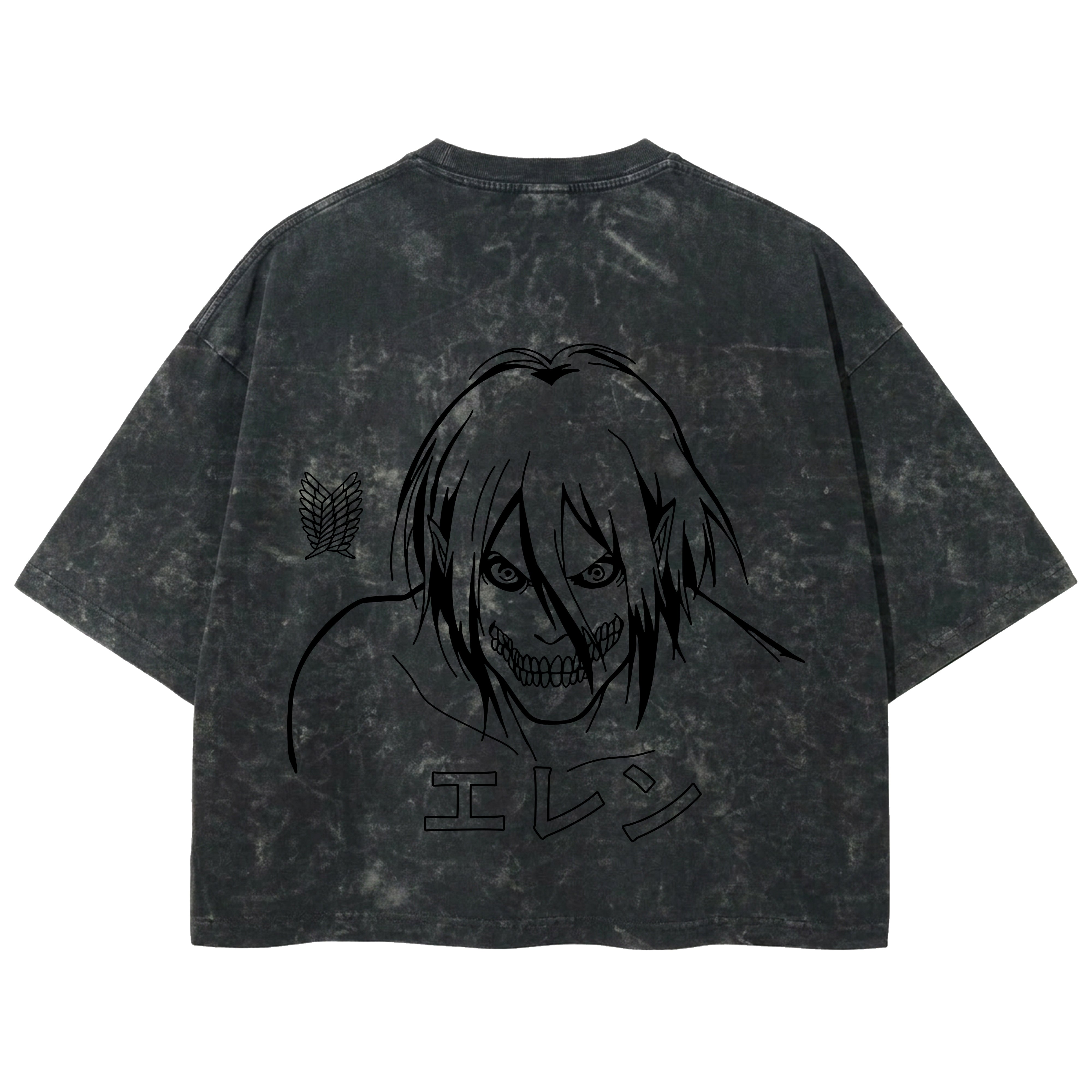 Playera streetwear premium de anime y gaming ExtraLife MX, corte boxy deluxe mineral wash heavyweight en color Acid Wash, moda urbana mexicana de culto.