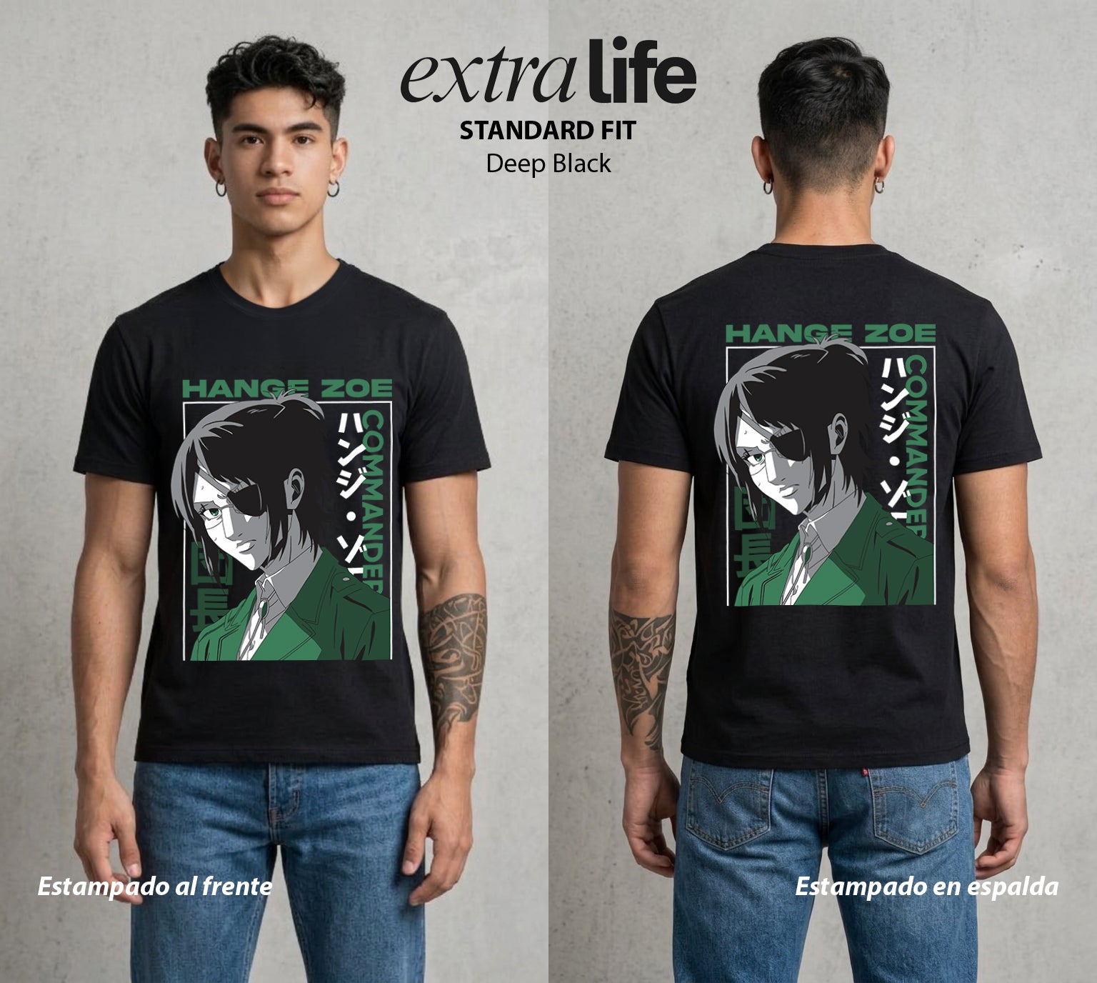 Mas Alla del Muro | La Cientifica del Frente #00100 - Playera Standard Fit | Deep Black - Foto en modelo