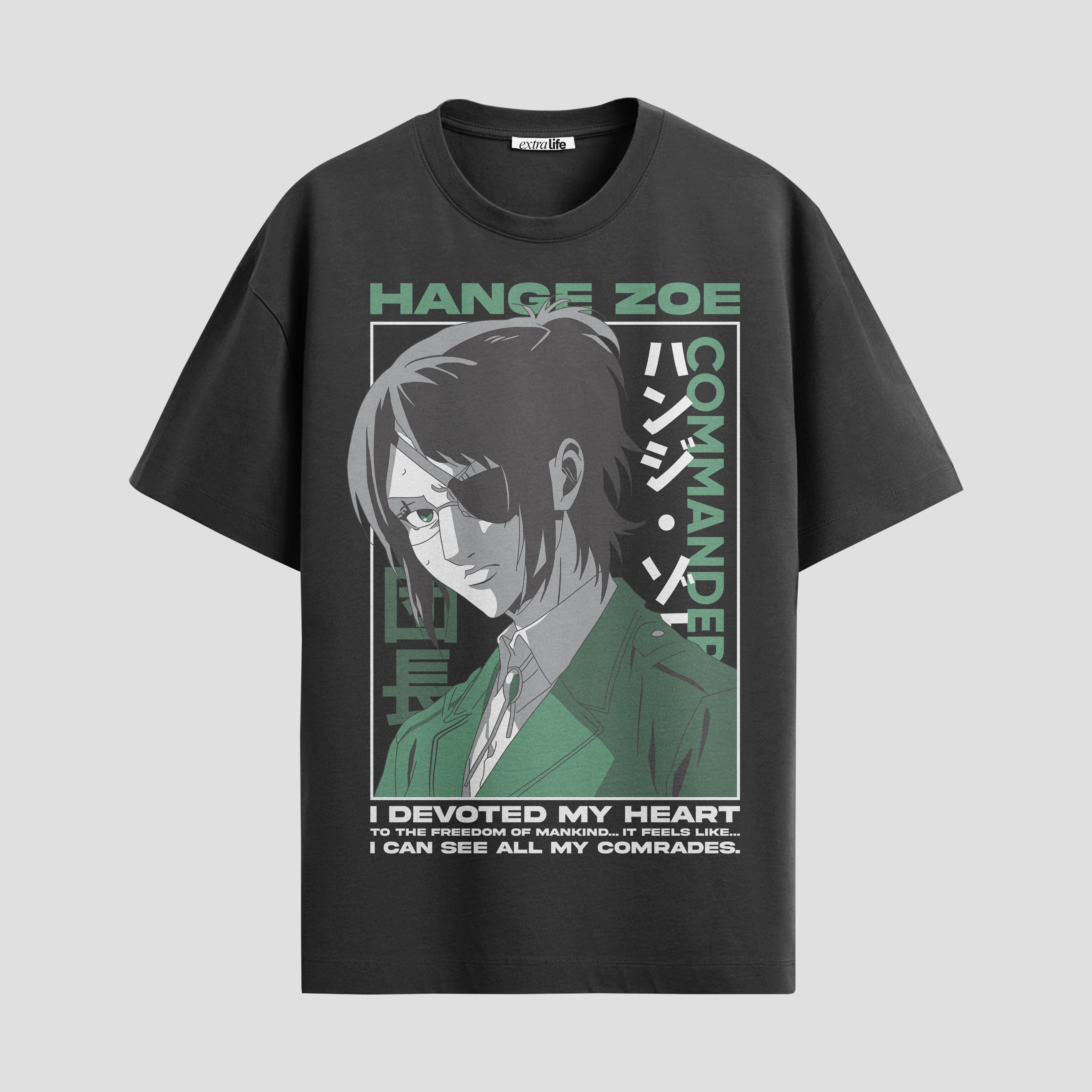 Playera urbana de anime y gaming ExtraLife MX, corte Standard Fit unisex ligero y transpirable en color Deep Black y Pure White, ropa de uso diario para gym y casual.