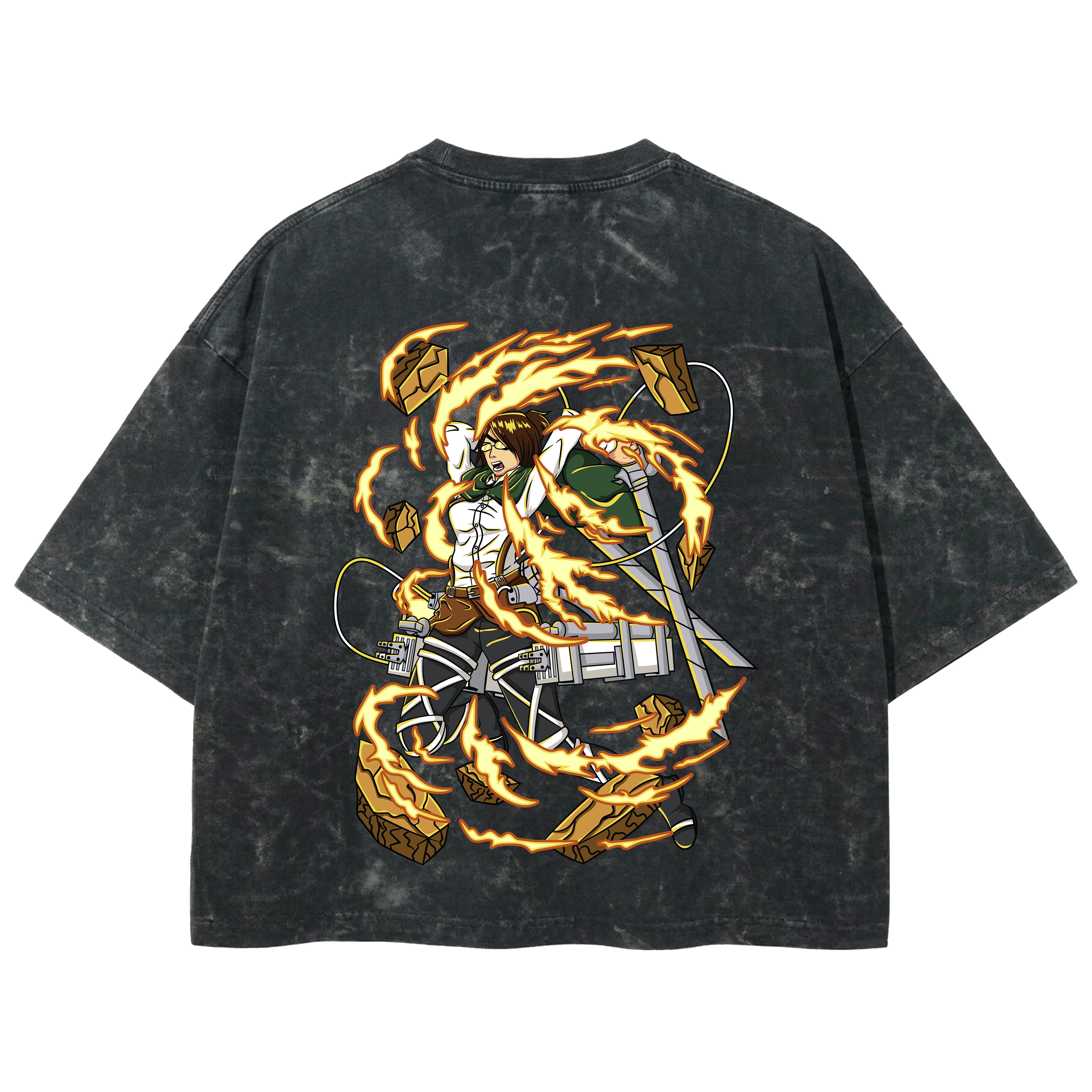 Playera streetwear premium de anime y gaming ExtraLife MX, corte boxy deluxe mineral wash heavyweight en color Acid Wash, moda urbana mexicana de culto.