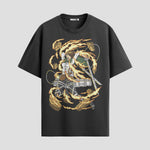 Playera urbana de anime y gaming ExtraLife MX, corte Standard Fit unisex ligero y transpirable en color Deep Black y Pure White, ropa de uso diario para gym y casual.