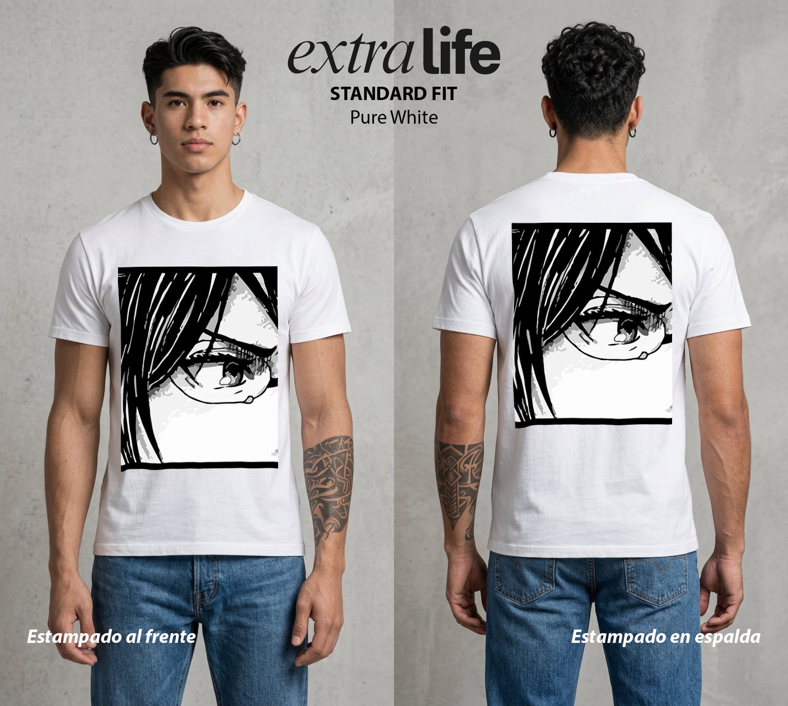 Mas Alla del Muro | La Loca de los Titanes #00104 - Playera Standard Fit | Pure White - Foto en modelo