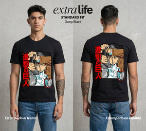Mas Alla del Muro | Filo sin Derrota #00109 - Playera Standard Fit | Deep Black - Foto en modelo