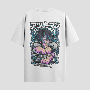 Playera urbana de anime y gaming ExtraLife MX, corte Standard Fit unisex ligero y transpirable en color Deep Black y Pure White, ropa de uso diario para gym y casual.