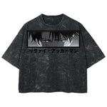 Playera streetwear premium de anime y gaming ExtraLife MX, corte boxy deluxe mineral wash heavyweight en color Acid Wash, moda urbana mexicana de culto.