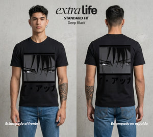 Mas Alla del Muro | La Humanidad Mas Fuerte #00116 - Playera Standard Fit | Deep Black - Foto en modelo
