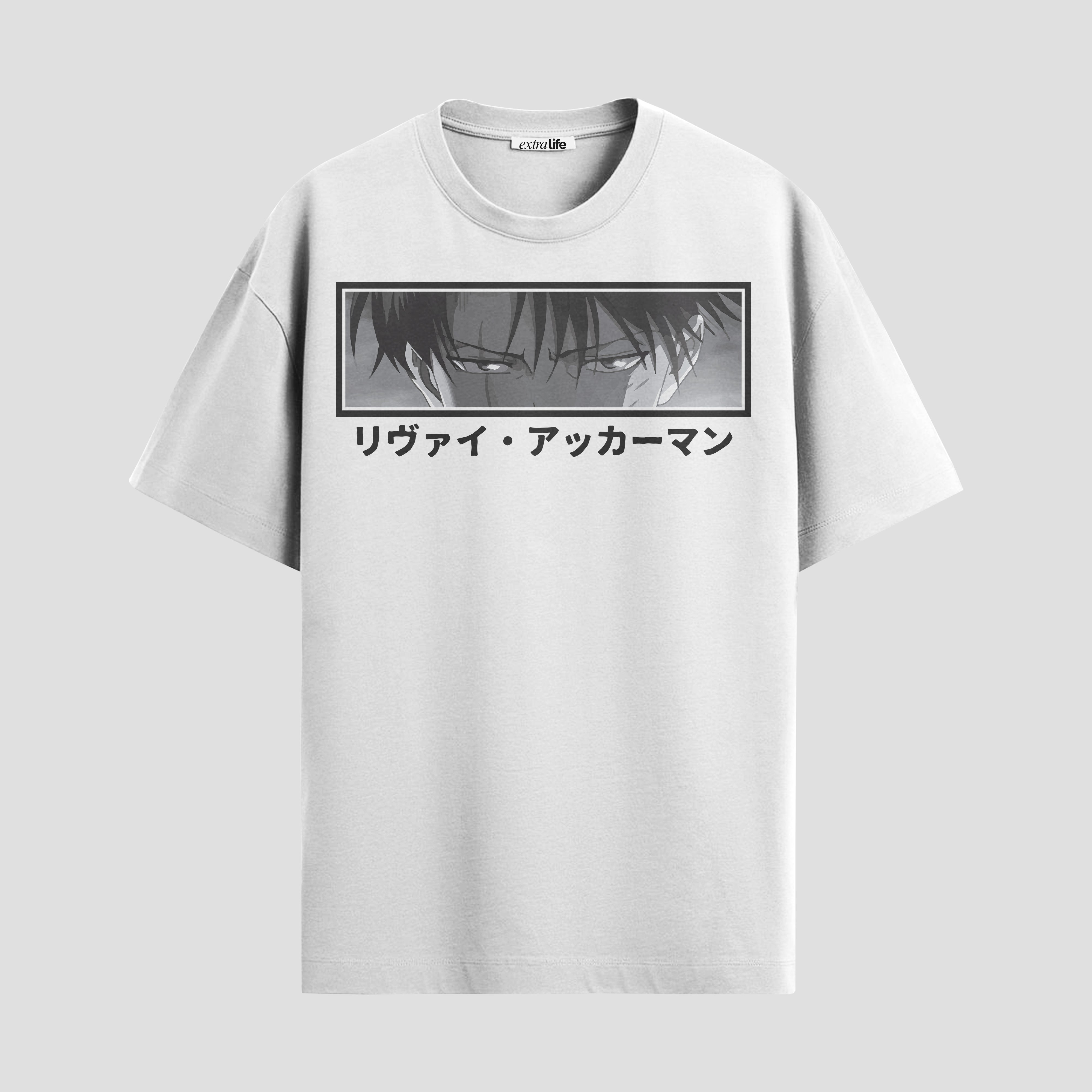 Playera urbana de anime y gaming ExtraLife MX, corte Standard Fit unisex ligero y transpirable en color Deep Black y Pure White, ropa de uso diario para gym y casual.
