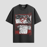 Playera urbana de anime y gaming ExtraLife MX, corte Standard Fit unisex ligero y transpirable en color Deep Black y Pure White, ropa de uso diario para gym y casual.