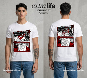 Mas Alla del Muro | El Acero Veloz #00117 - Playera Standard Fit | Pure White - Foto en modelo