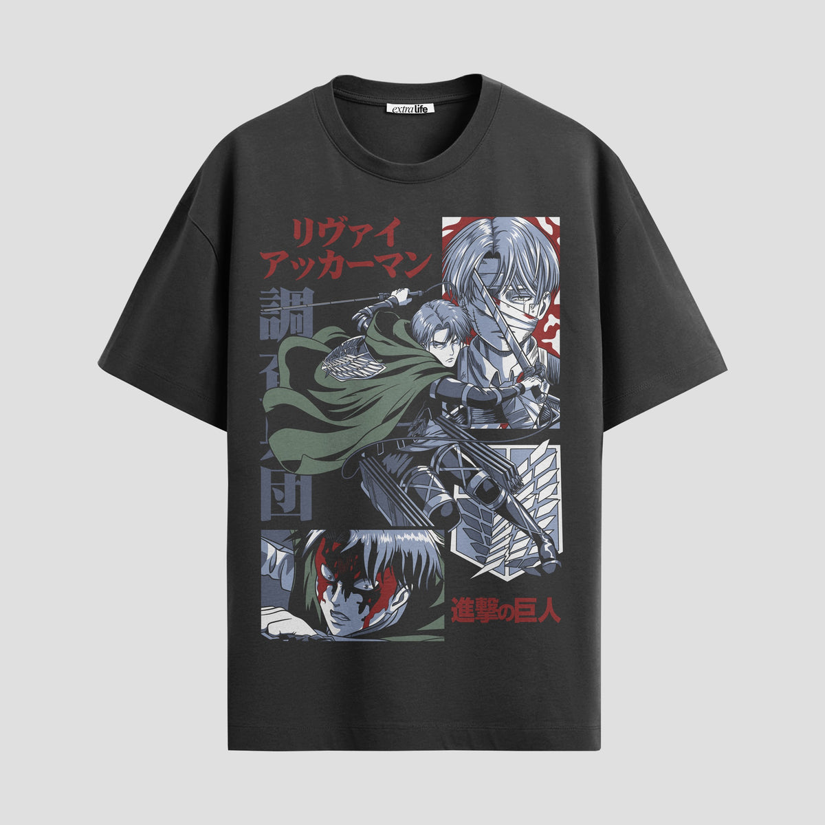 Playera urbana de anime y gaming ExtraLife MX, corte Classic Premium unisex ligero y transpirable en color Deep Black y Pure White, ropa de uso diario para gym y casual.