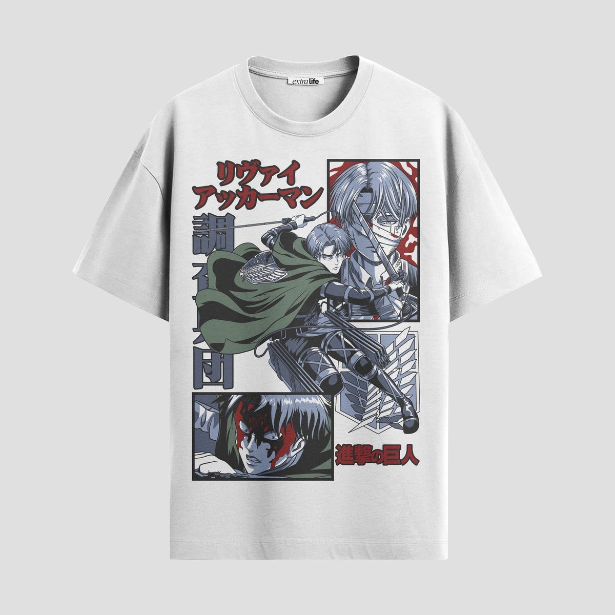 Playera urbana de anime y gaming ExtraLife MX, corte Classic Premium unisex ligero y transpirable en color Deep Black y Pure White, ropa de uso diario para gym y casual.