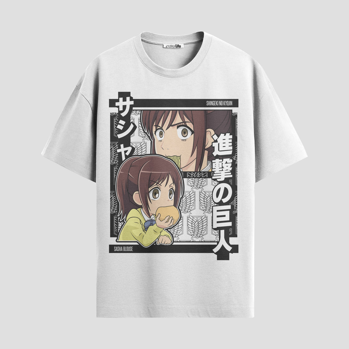 Playera urbana de anime y gaming ExtraLife MX, corte Classic Premium unisex ligero y transpirable en color Deep Black y Pure White, ropa de uso diario para gym y casual.