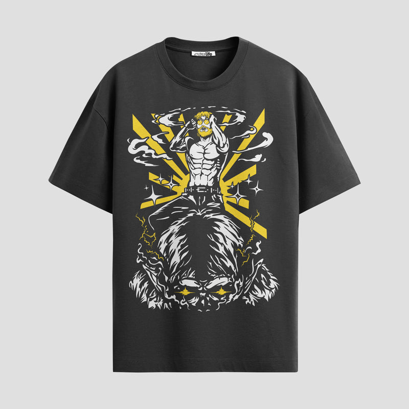 Playera urbana de anime y gaming ExtraLife MX, corte Standard Fit unisex ligero y transpirable en color Deep Black y Pure White, ropa de uso diario para gym y casual.