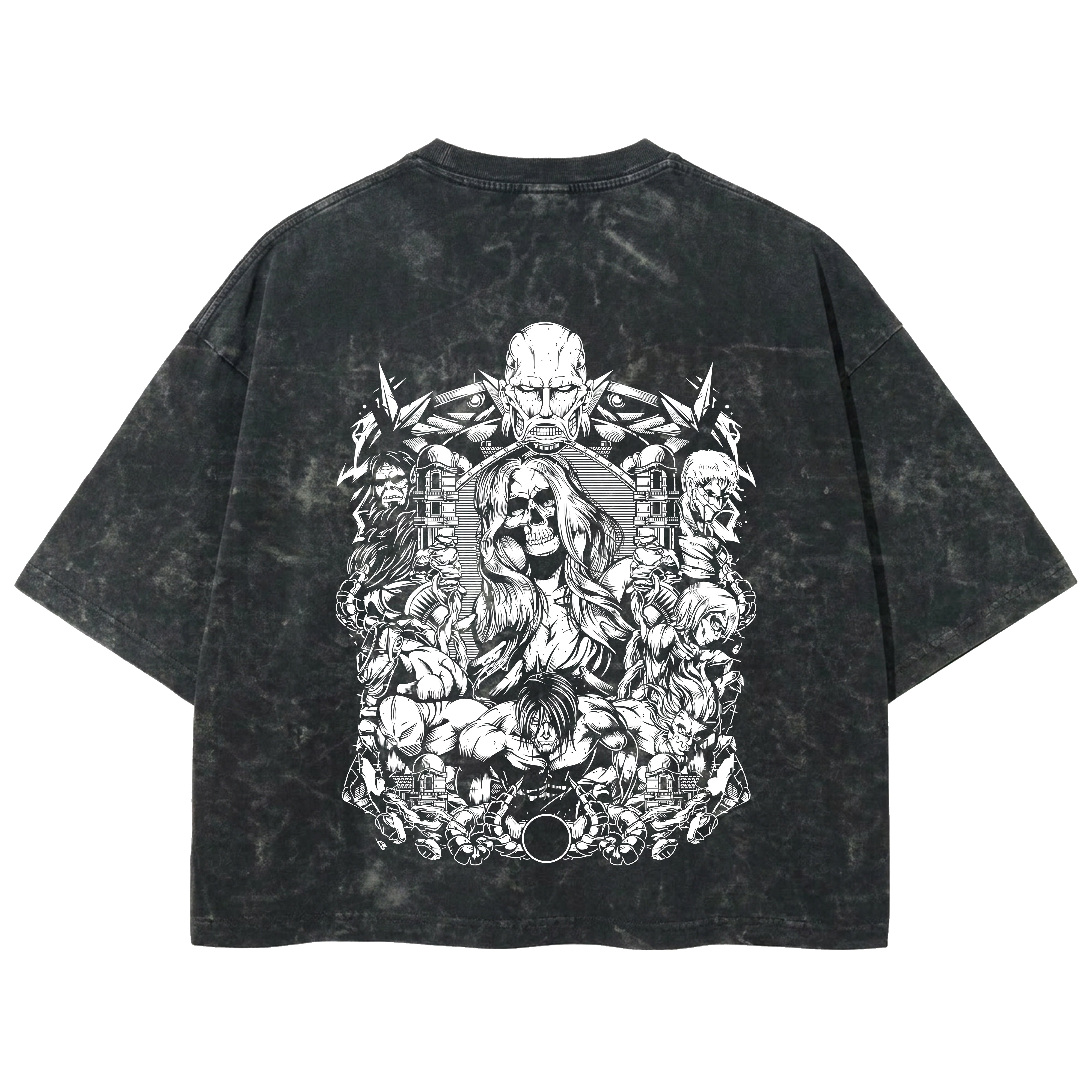 Playera streetwear premium de anime y gaming ExtraLife MX, corte boxy deluxe mineral wash heavyweight en color Acid Wash, moda urbana mexicana de culto.