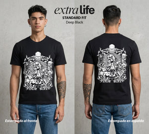 Mas Alla del Muro | El Ejercito de Gigantes #00137 - Playera Standard Fit | Deep Black - Foto en modelo