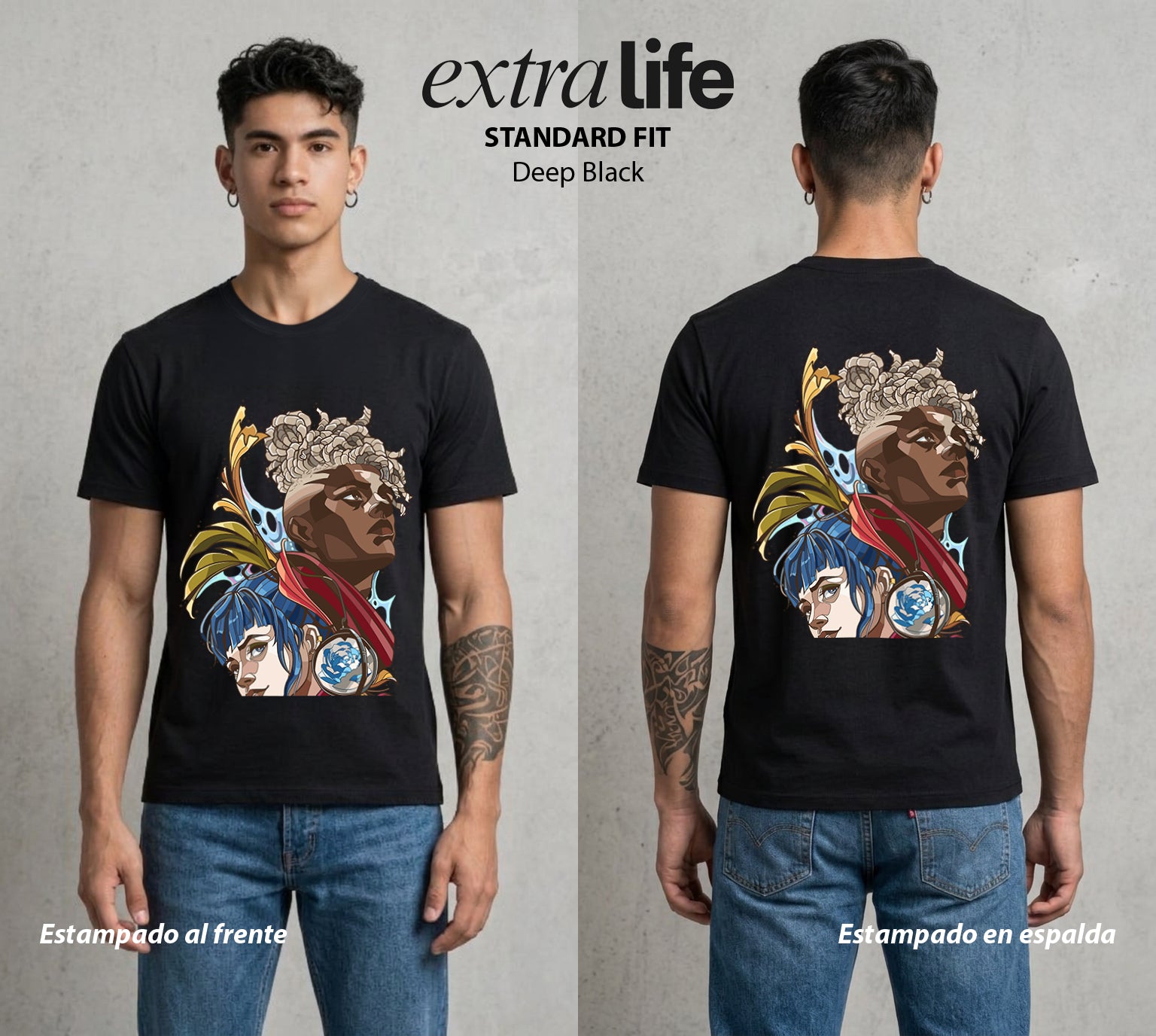 La Ciudad Dividida | La Caos de Piltover #00138 - Playera Standard Fit | Deep Black - Foto en modelo