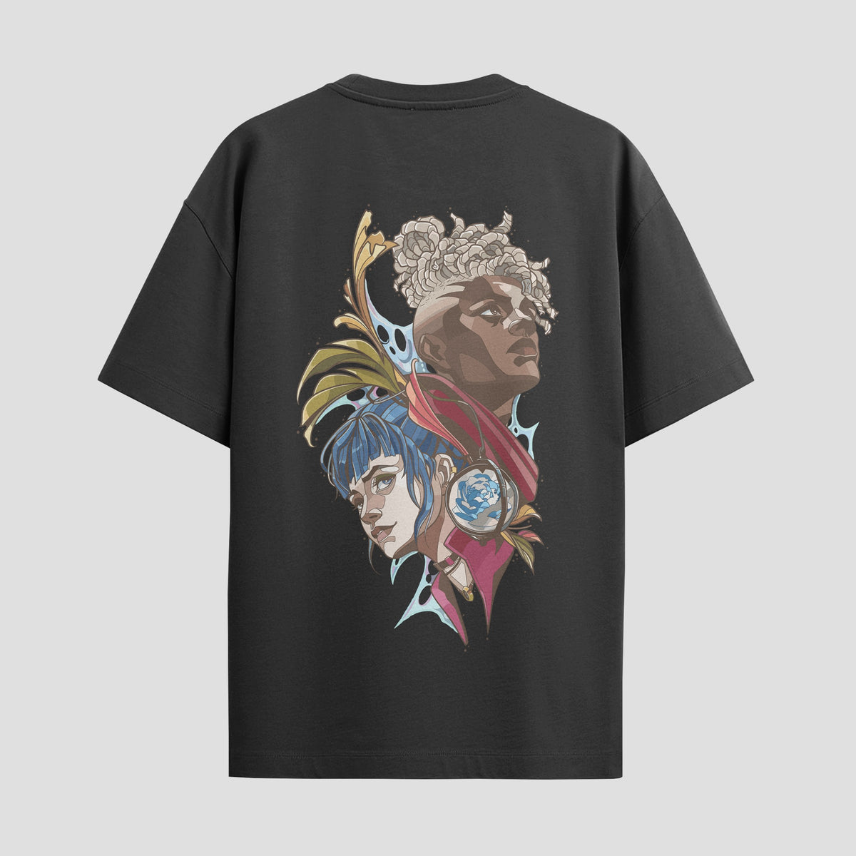 Playera urbana de anime y gaming ExtraLife MX, corte Classic Premium unisex ligero y transpirable en color Deep Black y Pure White, ropa de uso diario para gym y casual.