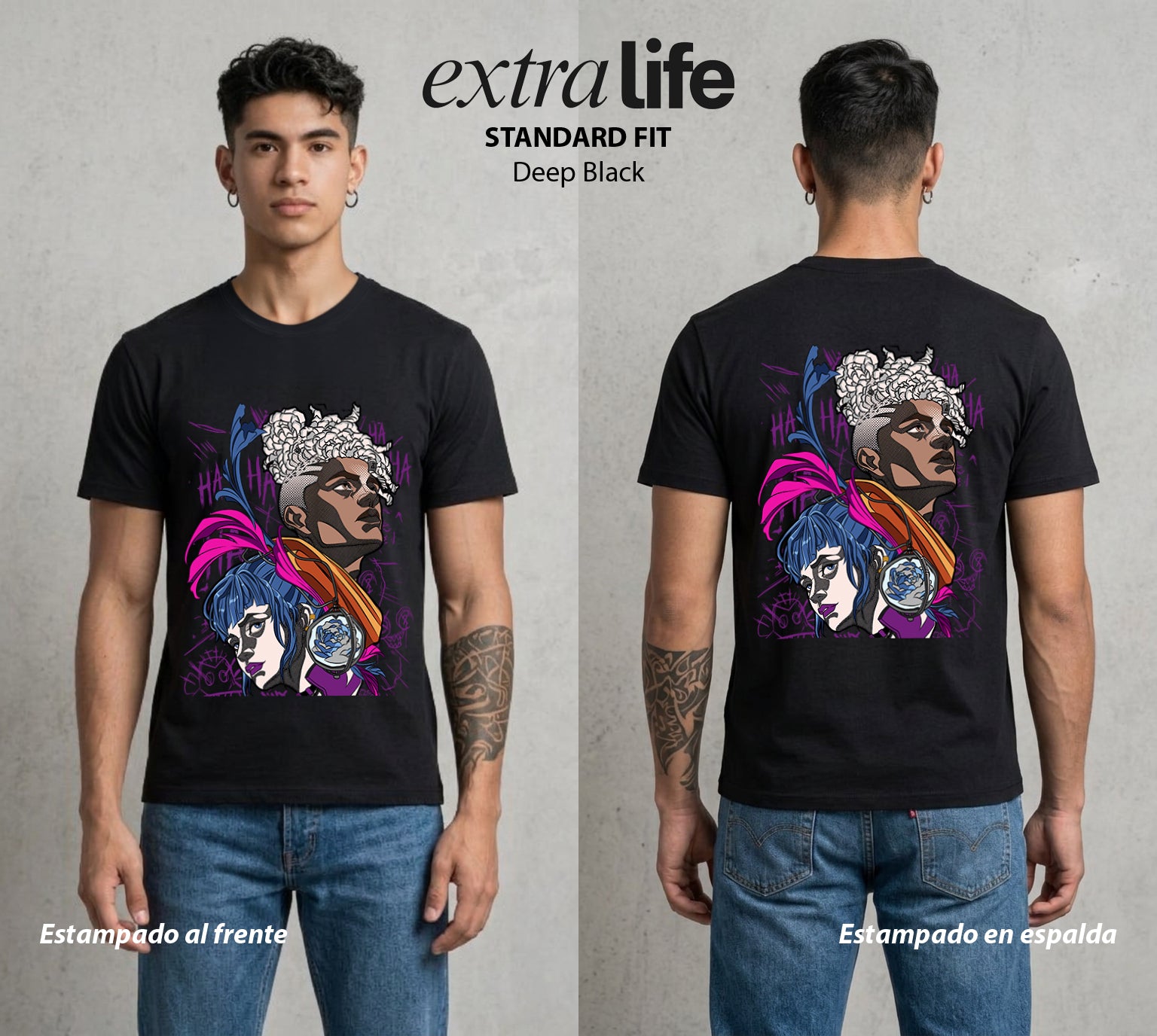 La Ciudad Dividida | La Artista del Boom #00139 - Playera Standard Fit | Deep Black - Foto en modelo