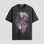 Playera urbana de anime y gaming ExtraLife MX, corte Standard Fit unisex ligero y transpirable en color Deep Black y Pure White, ropa de uso diario para gym y casual.