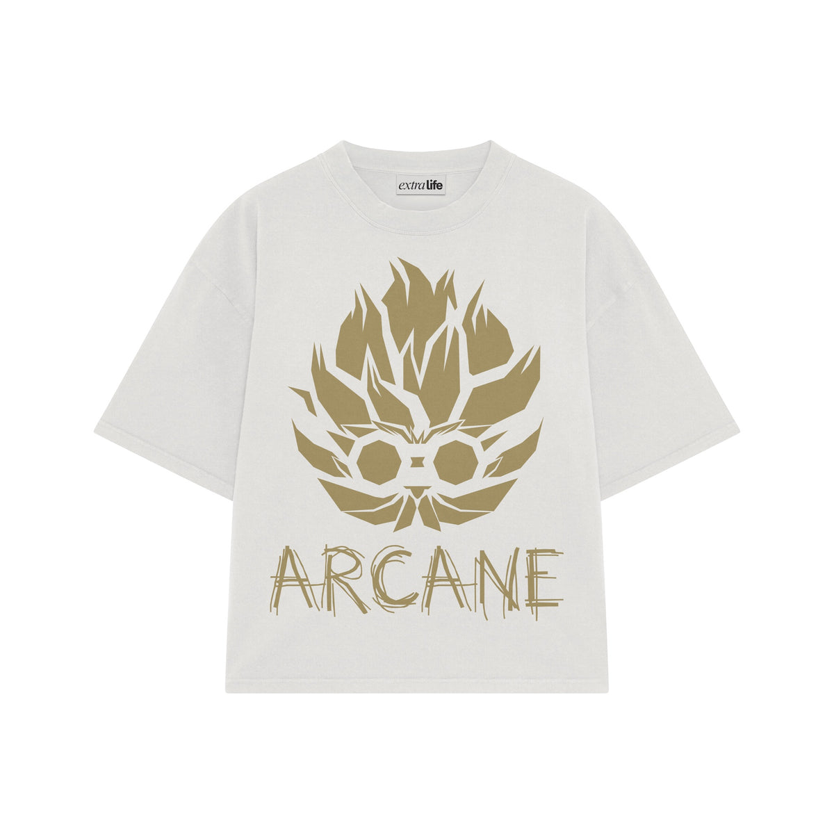 Playera streetwear premium de anime y gaming ExtraLife MX, corte oversized drop shoulder ligero y fresco en color Deep Black y Off-White, moda urbana mexicana de culto.