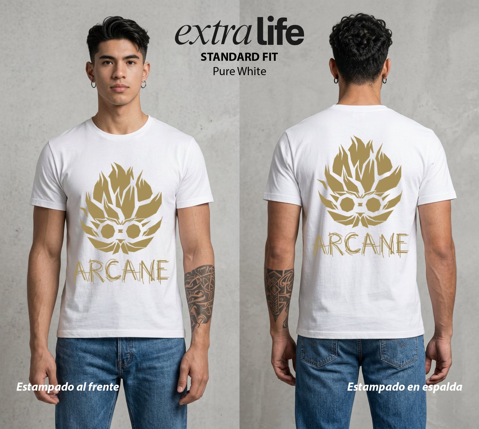 La Ciudad Dividida | El Genio del Hextech #00140 - Playera Standard Fit | Pure White - Foto en modelo