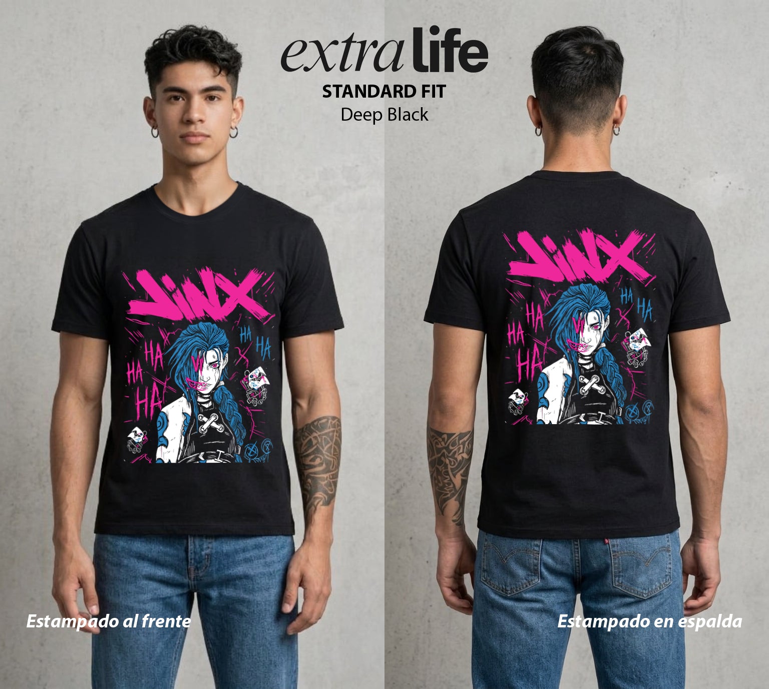 La Ciudad Dividida | La Caos de Piltover #00141 - Playera Standard Fit | Deep Black - Foto en modelo