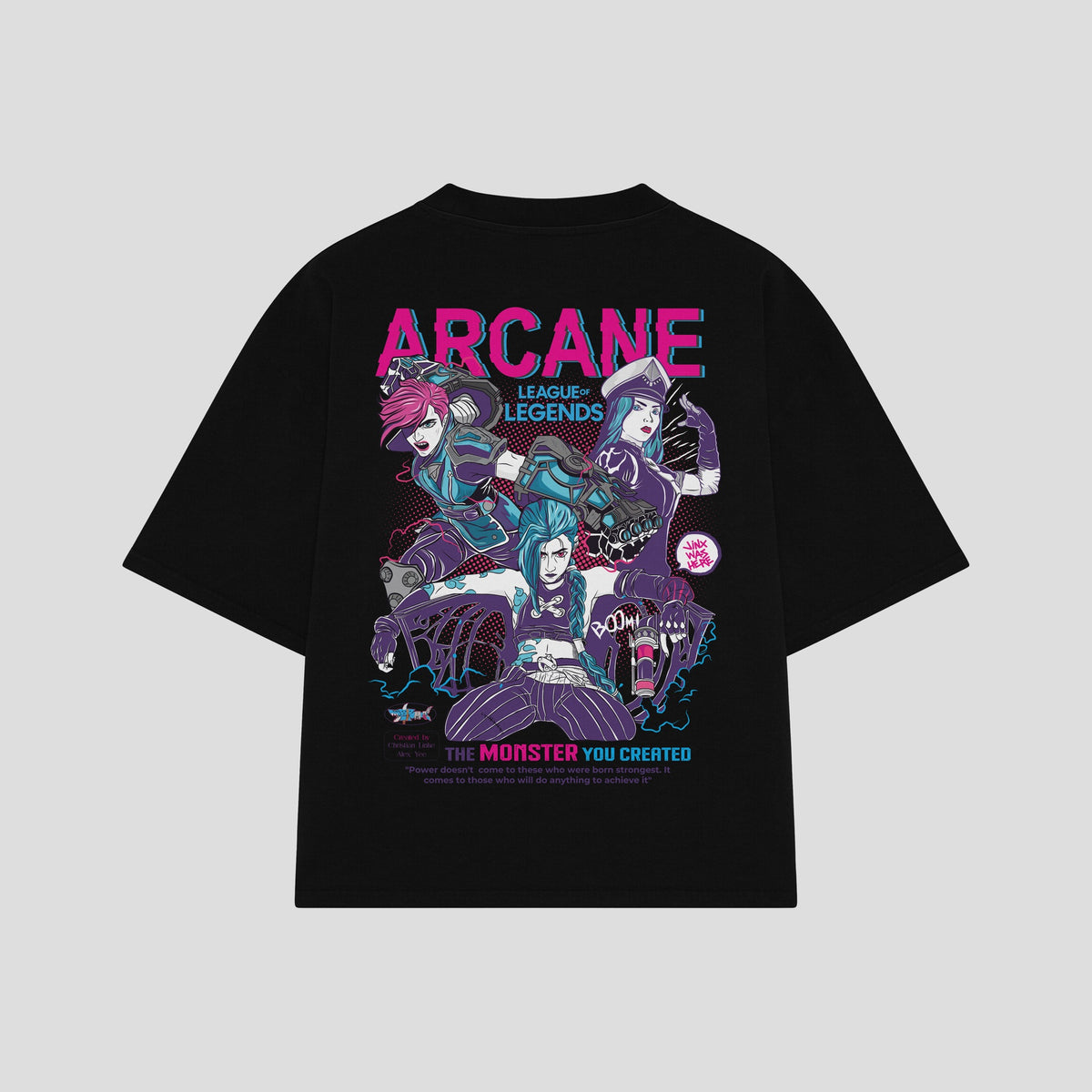 Playera streetwear premium de anime y gaming ExtraLife MX, corte oversized drop shoulder ligero y fresco en color Deep Black y Off-White, moda urbana mexicana de culto.