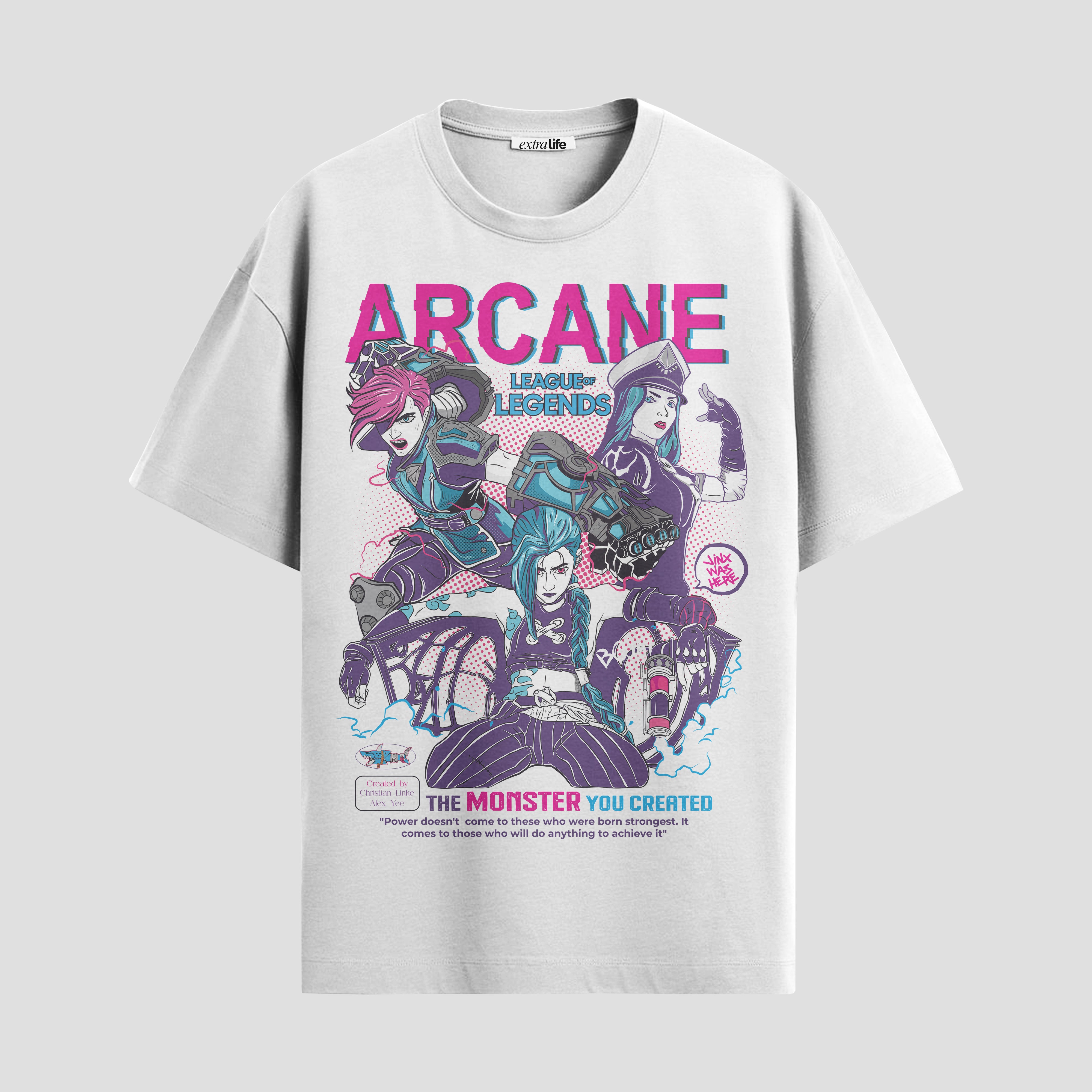 Playera urbana de anime y gaming ExtraLife MX, corte Standard Fit unisex ligero y transpirable en color Deep Black y Pure White, ropa de uso diario para gym y casual.